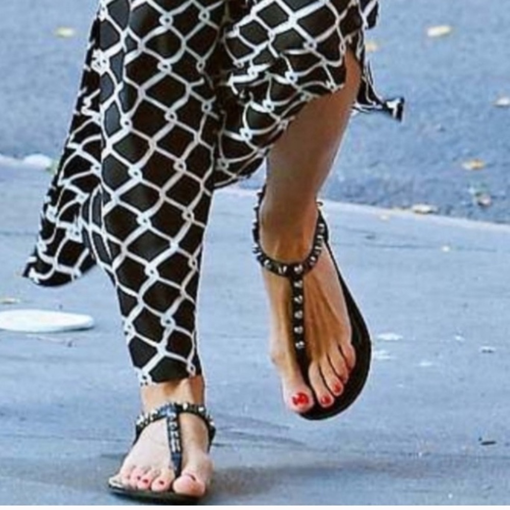 Stuart Weitzman Black Studded Sandals in great condition.